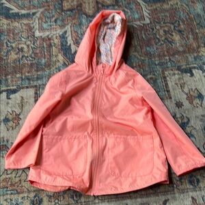 Simple Pink Raincoat with Hood and A-line Silhouette